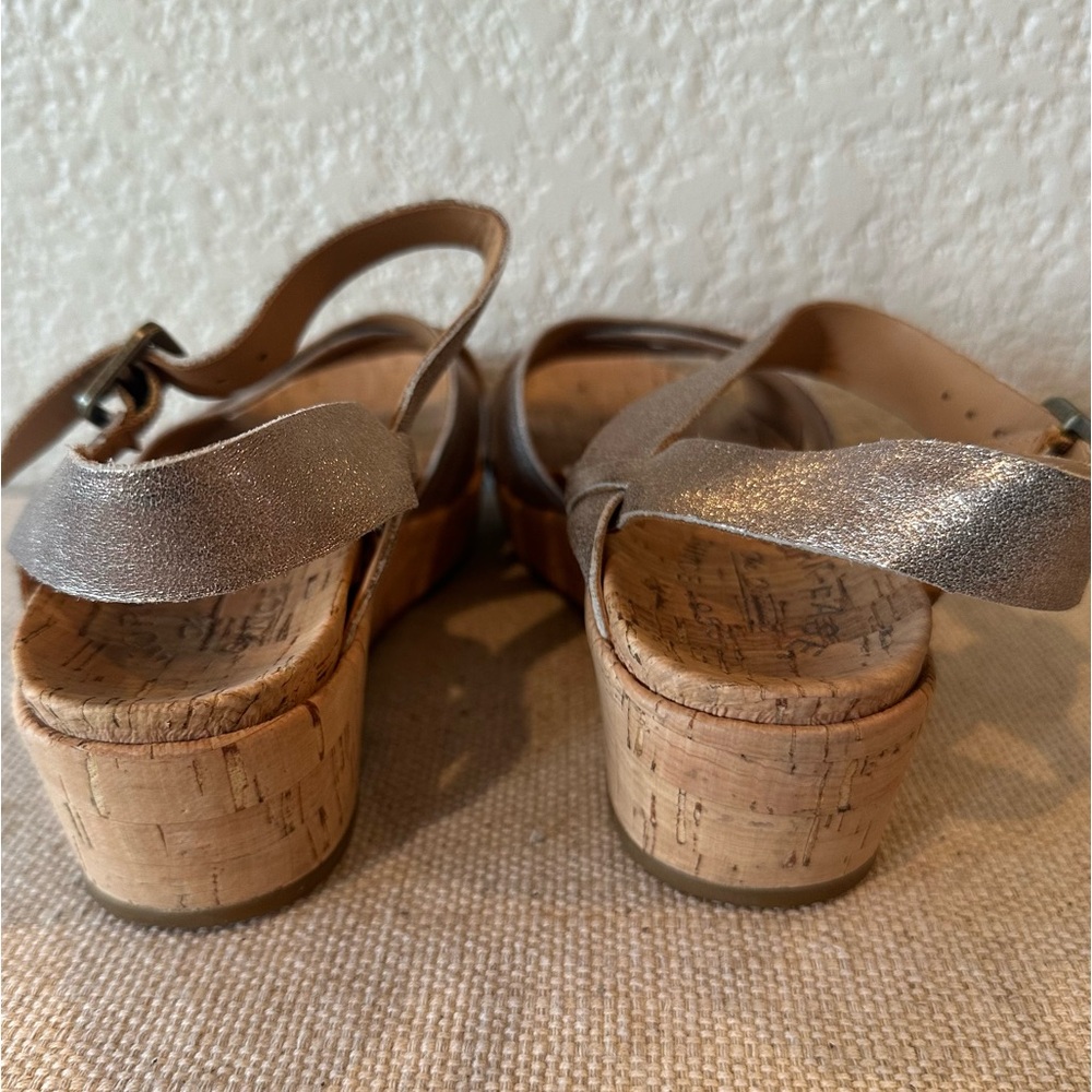 Kork-Ease Soft Gold Metallic Myrna 2.0 Platform Wedge Sandals - Picture 7 of 13